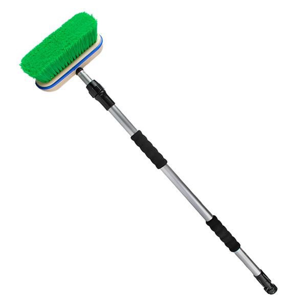 Premium Large Convertible, Soft Top and Tonneau Cover Cleaning Brush System with Premium Telescopic Pole