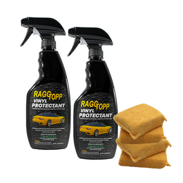SPRING SPECIAL: RAGGTOPP Convertible Top Vinyl Protectant - 2 Pack with 4 Microfiber Applicator Pads