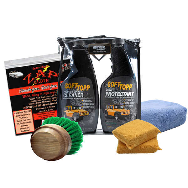 thumbnail image 2 of Wolfstein's RaggTopp SoftTopp Jeep Vinyl Top Care Kit: Cleaner & Protectant (16oz) 2 of 6